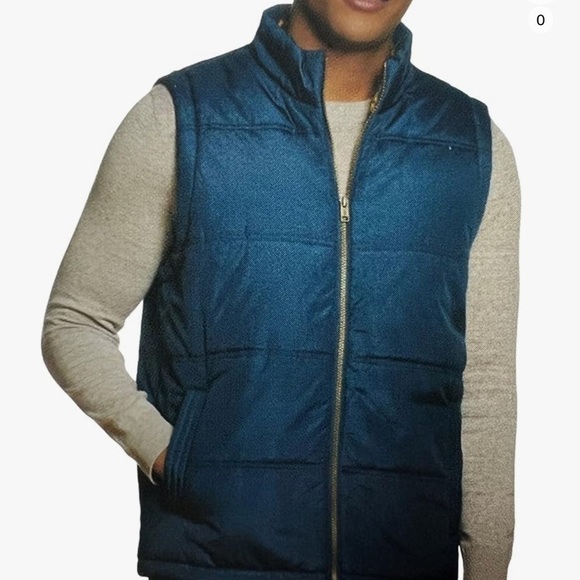 Weatherproof Vintage Men's Flannel Lined Puffer Vest Blue NWT large - Picture 1 of 11